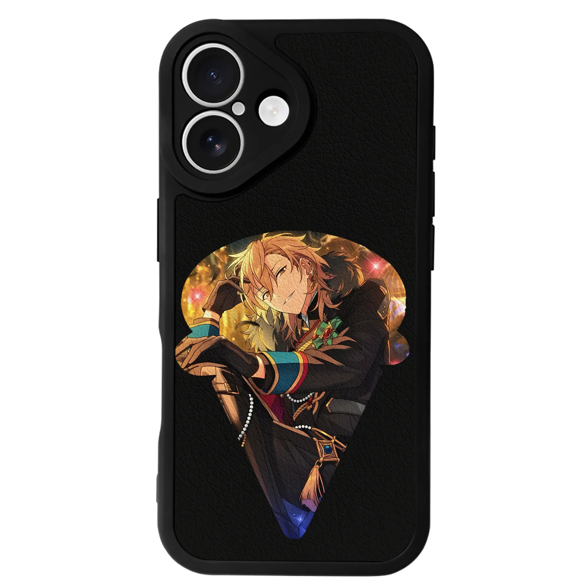 あんさん ぶる グッズ UNDEAD 羽風薫 - IPhone 16シリーズ対応 ・ シリコンスマホケース ・ レザー調 ・ 高精度フィット ・ 耐衝撃 ・ ワイヤレス充電対応 ・ 精密カット